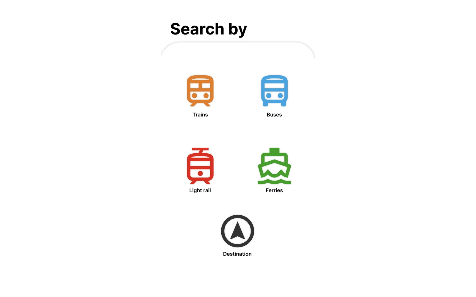 2. Search transport mode feature — after