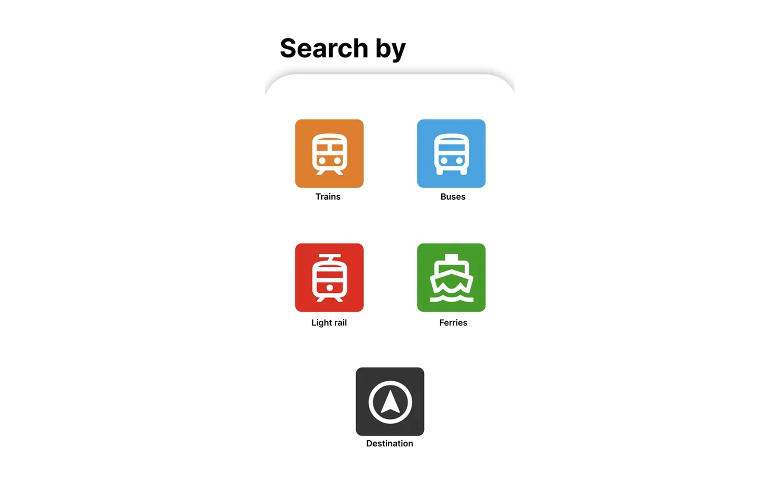 2. Search transport mode feature — before